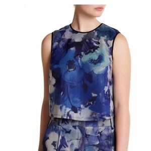 ABS by Allen Schwartz Sleeveless Floral Crop Tank